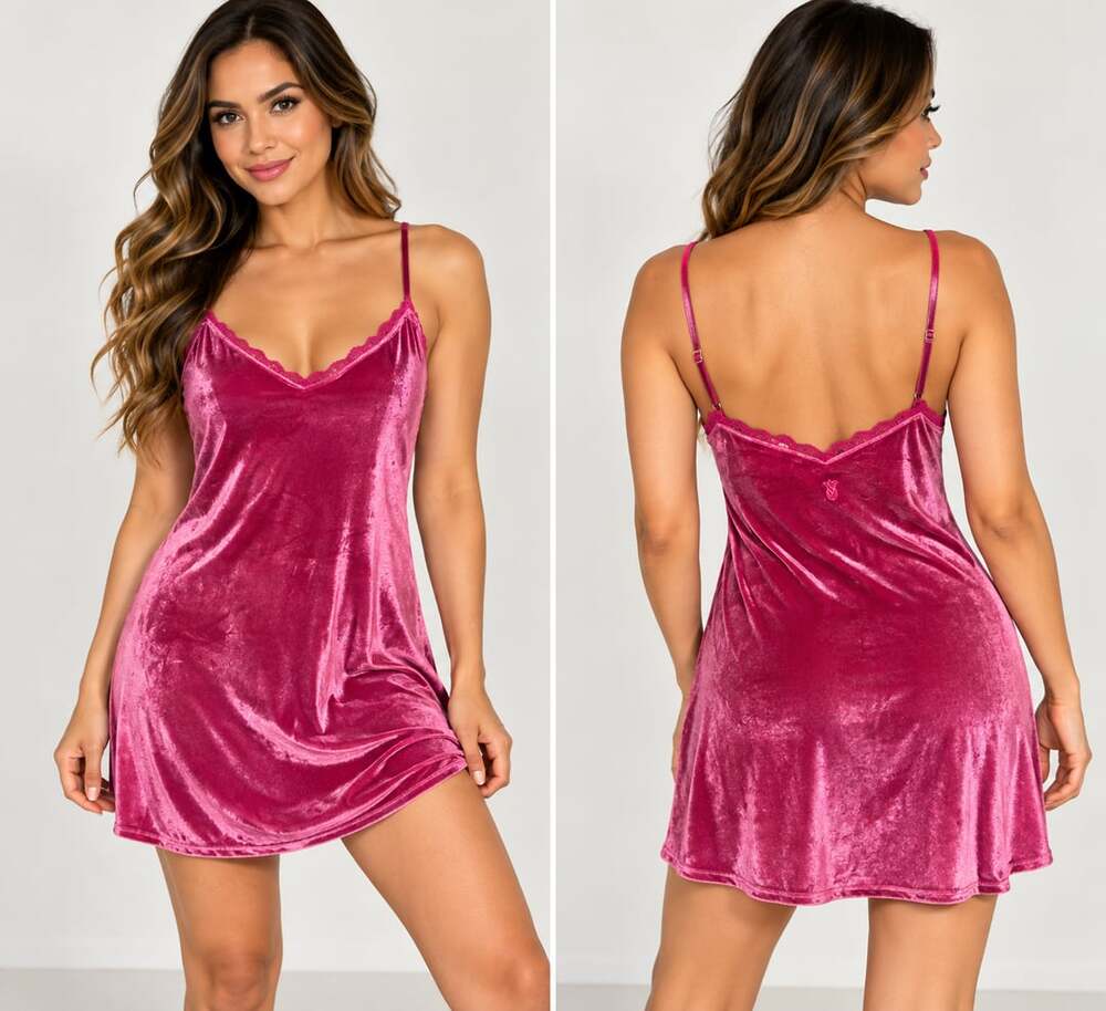 Victoria's Secret Slip Size S Pink Velvet Chemise